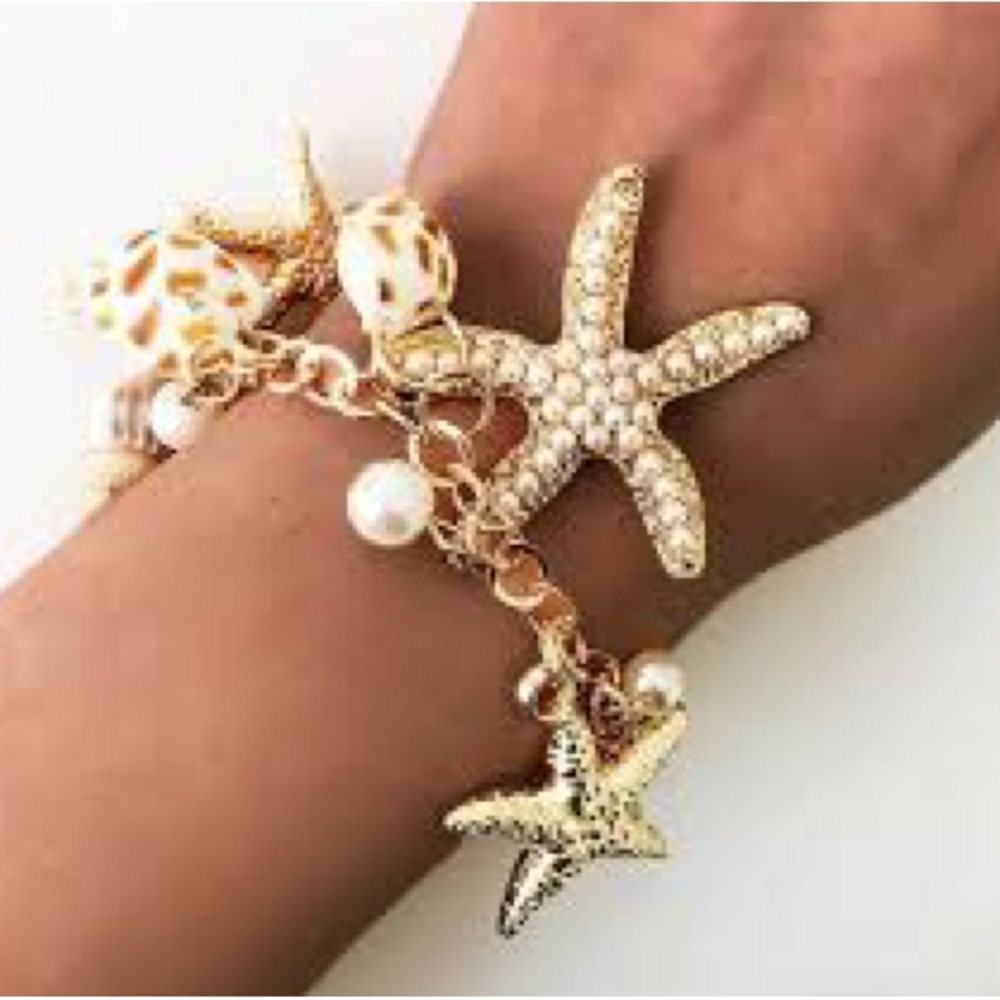 Ocean Seaside Beach inspired charm bracelet or anklet.